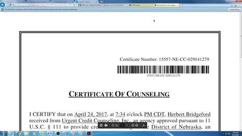 free credit counseling certificate online.